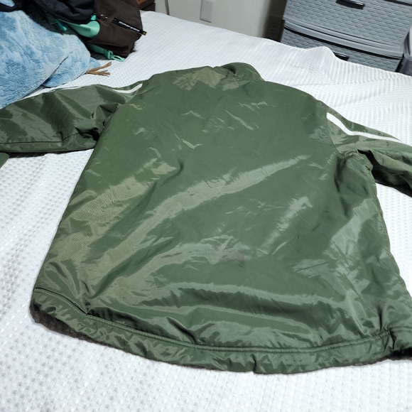 NIKE GUC MENS SIZE MEDIUM VINTAGE Y2K OLIVE GREEN LINED  WINDBREAKER JACKET - Picture 8 of 9